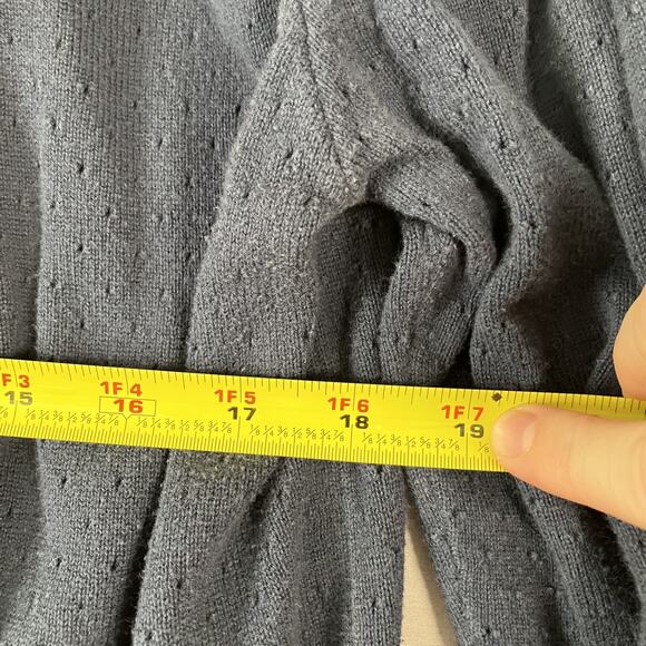 H&M Cardigan Sweater Mens XL Blue Red White Button Up Lightweight Organic Cotton - Picture 5 of 14